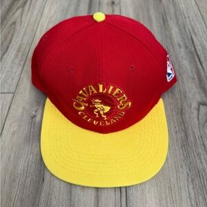 Mitchell & Ness Rare Cleveland Cavaliers Misprint Red and Yellow Cap